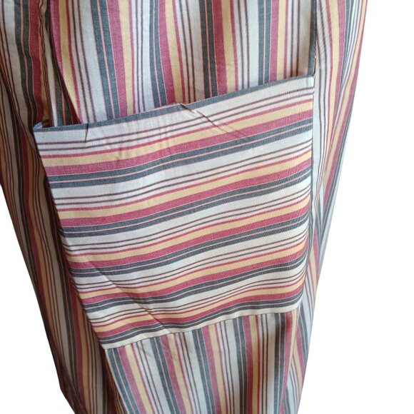 1OF1 Handmade Vintage House Dress 1970's sz 18 Striped House Chore Pockets USA - Picture 5 of 6